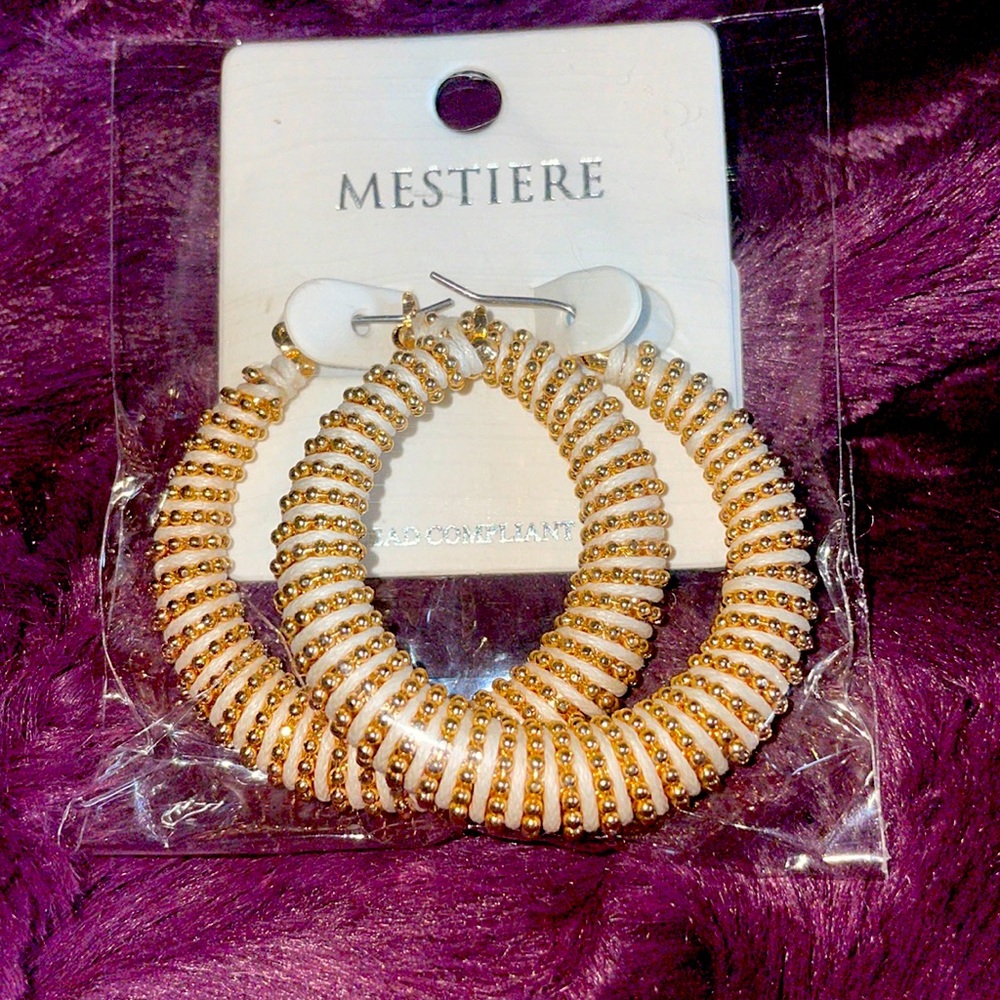 ✨✨GOLD SEED BEED WIRE WRAPPED HOOPS ✨✨
